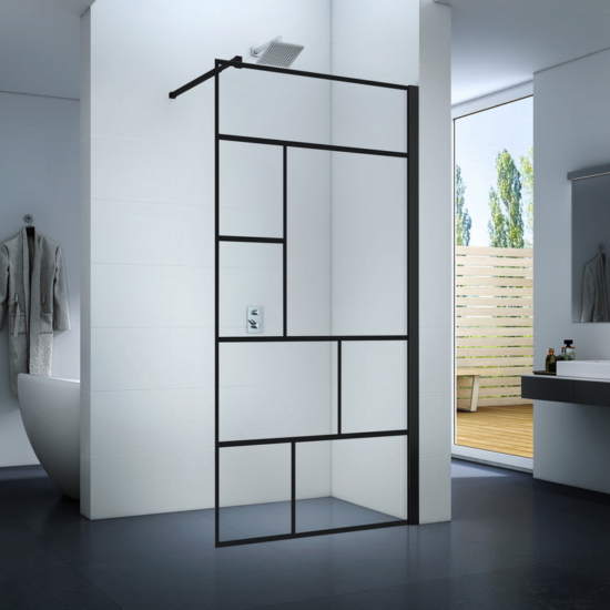 Clear Palermo fekete 120 x 195 cm zuhanyfal