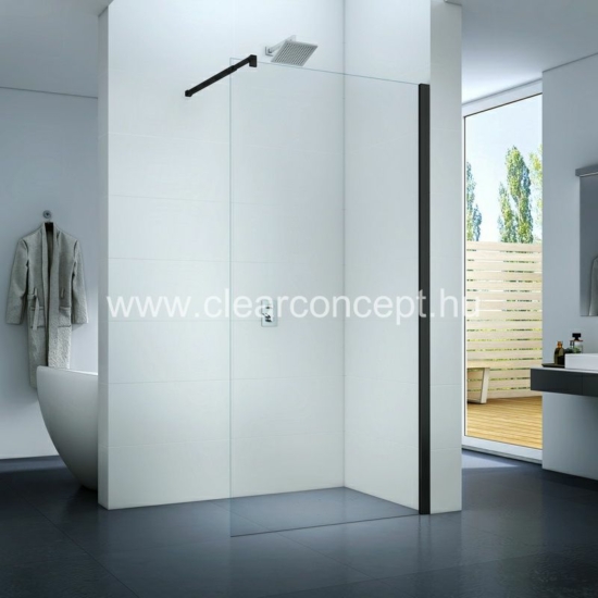 Clear Davos fekete 100 x 200 cm zuhanyfal