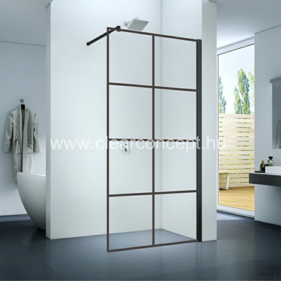 Clear Torino fekete 100 x 195 cm zuhanyfal