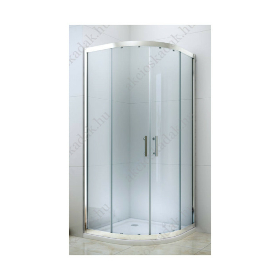 Royal standard 80x80-es íves zuhanykabin 6mm-es nano vízlepergető ÁTLÁTSZÓ üveggel